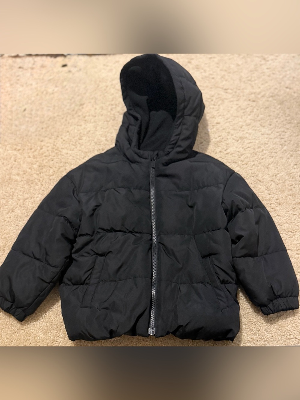 Old Navy Black Hooded Puffer Coat for Kids